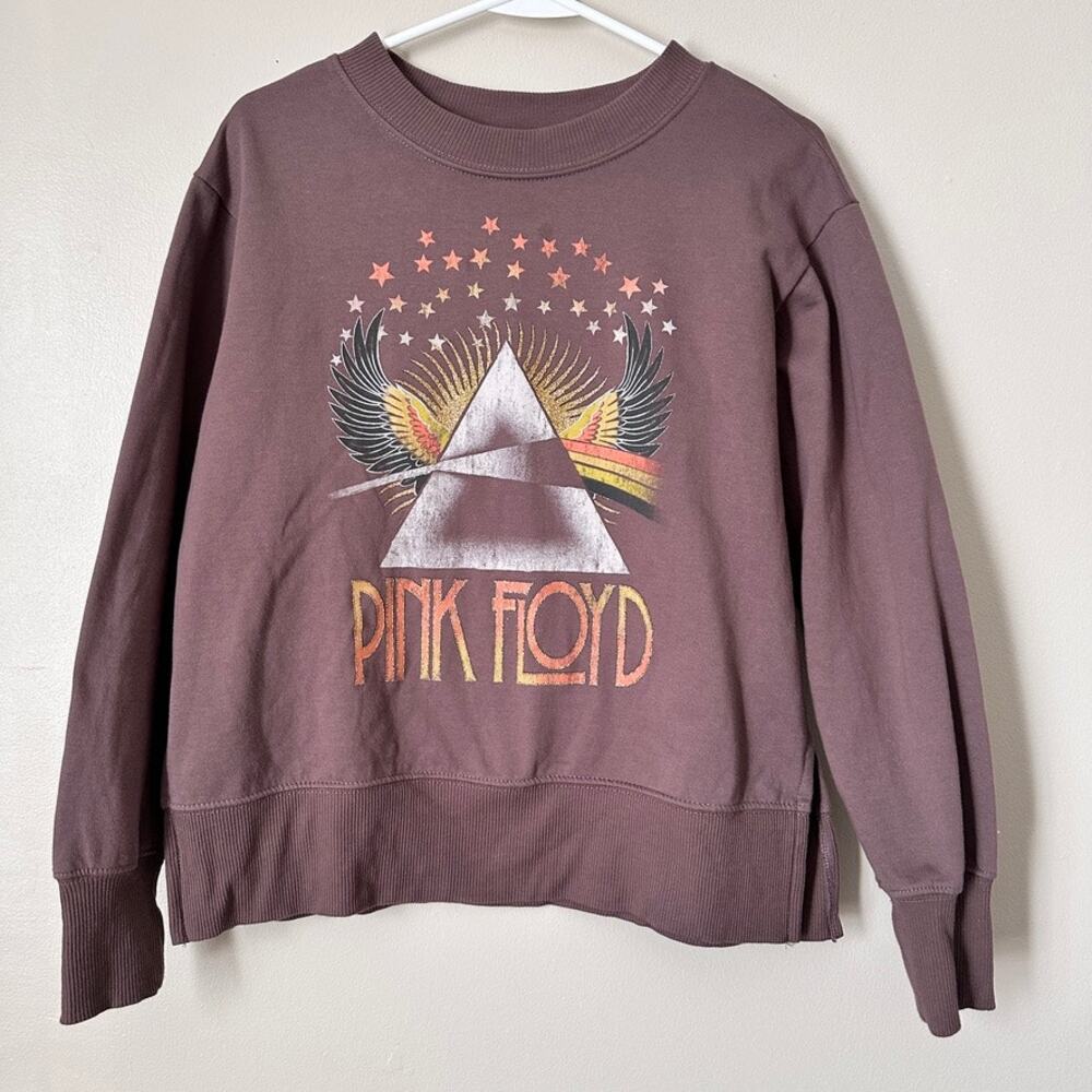 Pink Floyd Dark Side Moon Sweatshirt S Brown Prism Graphic Band Pullover Rock